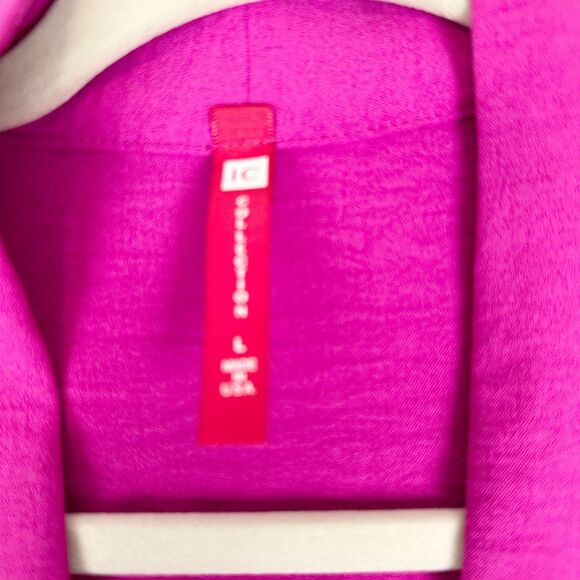 IC Collection Open Front Jacket Size Large Fuchsia Hot Pink Kimono Lagenlook - Picture 3 of 4